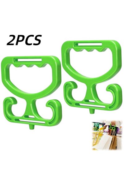 STARSTAR 2-Piece Green Shopping Bag Holder Set, Easy-Grip Carry Handle 11.5x1...
