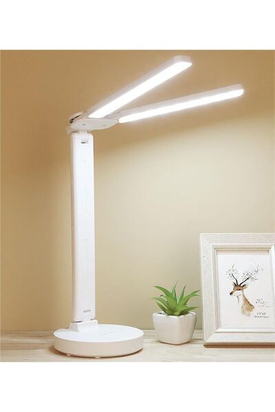 STARSTAR Double-headed desk lamp, LED desk lamp, five-color stepless dimming ...