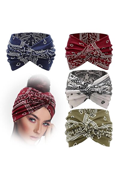STARSTAR 4-pack women's soft cotton textured headbands for sports, yoga, and ...