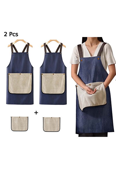 STARSTAR Two-piece Kitchen apron set - Waterproof striped overalls - baking &...
