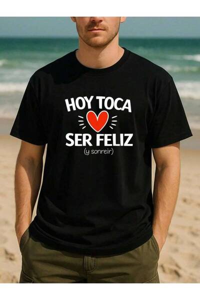 LİNA06 Casualslim Be Happy Today Spanish Heart Healing Inspirational Style Co...