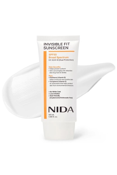 Nida نيدا واقي الشمس Invisible Fit | حماية مزدوجة واسعة النطاق (SPF 50) من ال...