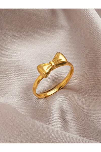 Take Two By Styli Golden Bow Ring