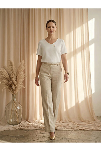 Mish By Styli Off-White Regular Fit Top With Small Button Detail
