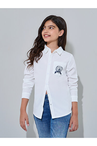 Styli Teen Girls Printed Pocket Long Sleeve Shirt