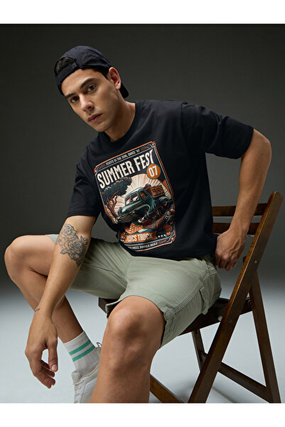 Dillinger By Styli Men Round Neck Printed Oversized T-Shirt