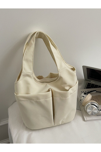 Take Two By Styli White Shoulder Bag with Button Closure
