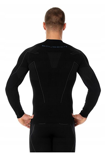 NO BRAND Tricou termic bărbați Brubeck Thermo LS13040A - Negru Albastru M