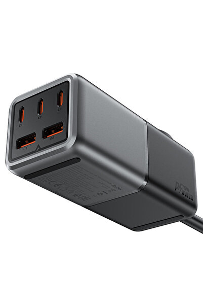 NO BRAND Stație de încărcare desktop Z2 GaN 75W PD 3x USB-C 2x USB-A negru