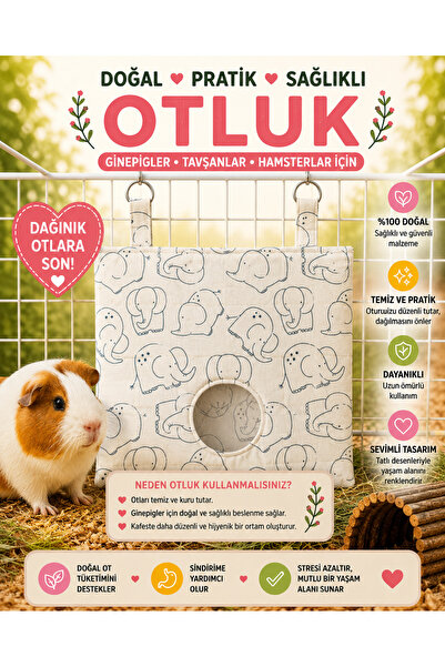 Paw Butik Ginepig Tavşan Hamster İçin Kafese Takılabilir Askılı Otluk - Pamuk...
