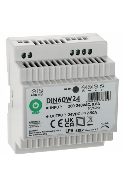 NO BRAND Sursă de alimentare în comutație 24 V CC 2.5 A 60 W pentru șină DIN POS