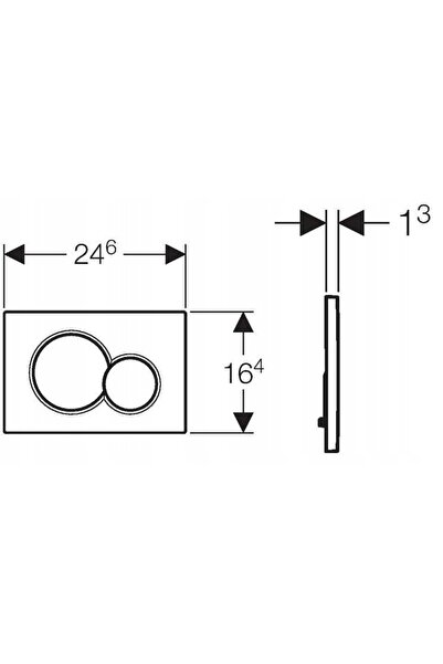 Geberit Buton de acționare pentru toaletă Sigma argintiu 24,6x16,4x1,3