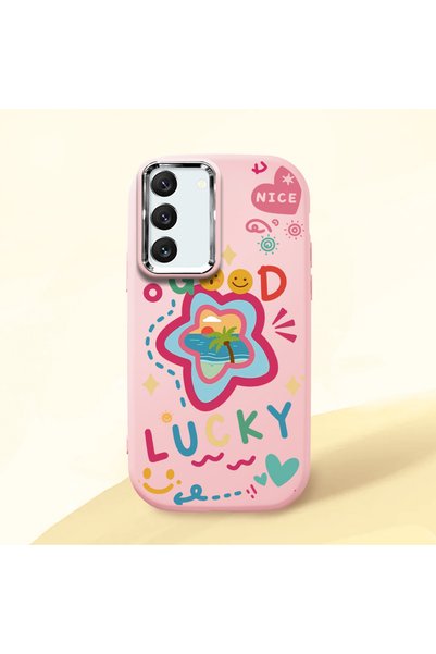 Hontinga Samsung Galaxy S22 Compatible Case Camera Protector Pink Silicone Co...