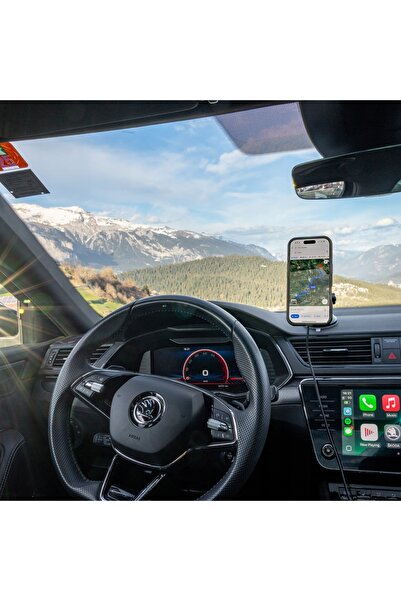 NO BRAND Suport auto pentru telefon cu încărcător magnetic pentru parbriz, co...