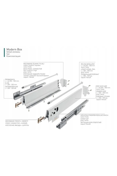 GTV Sertar MODERN BOX H=83 mm L=500 mm cu închidere silențioasă PB-D-KPL500A