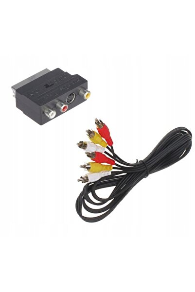 NO BRAND Cablu Euro Scart Euroconector Cinch RCA 1.5m