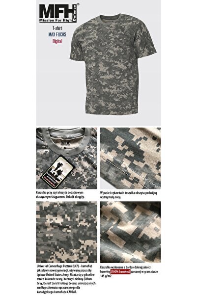 NO BRAND Tricou US Streetstyle AT-Digital gri, MFH, 100% bumbac 140-145 g/m 3XL