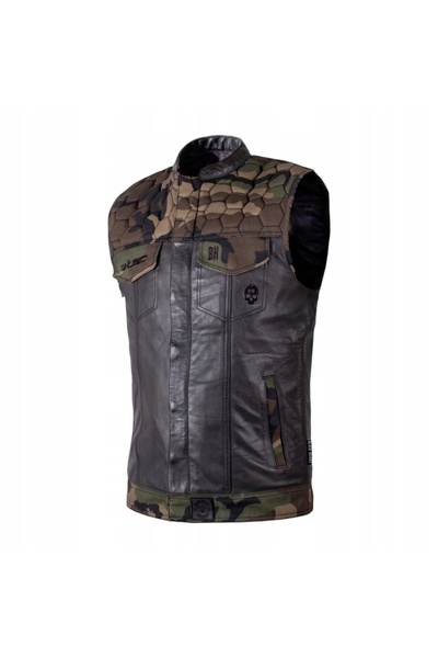 NO BRAND W-TEC BLACK HEART REGIMENTO Vestă de motocicletă din piele 4XL