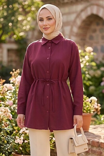 TOFİSA Tünel Kemer Detaylı Tunik Bordo - 28726-BORDO