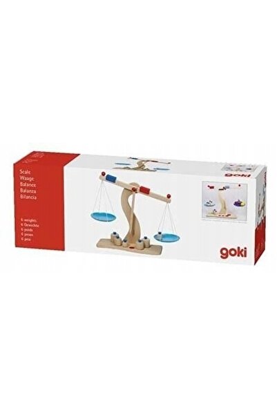Goki Set de cântar din lemn pentru joaca în magazinul copiilor