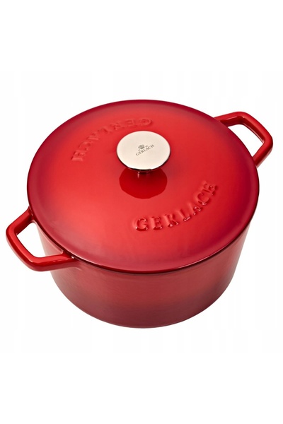 Gerlach NATUR IRON Garnek 3 L cu capac 21 cm / fontă / roșu degrade