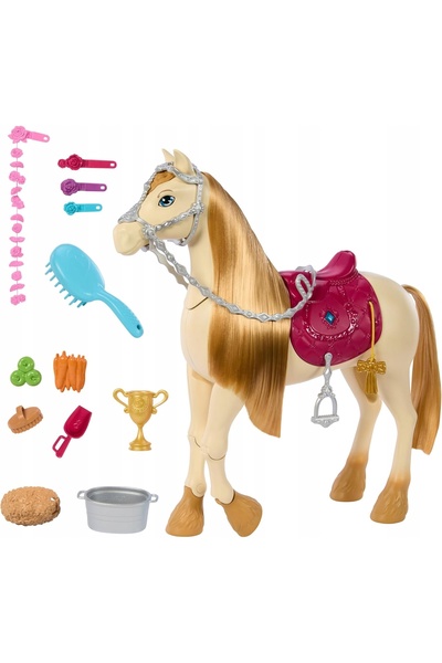 mattel SET PĂPUȘĂ BARBIE MALIBU BESTIES + CAL INTERACTIV TORNADO HYC23 HXJ42