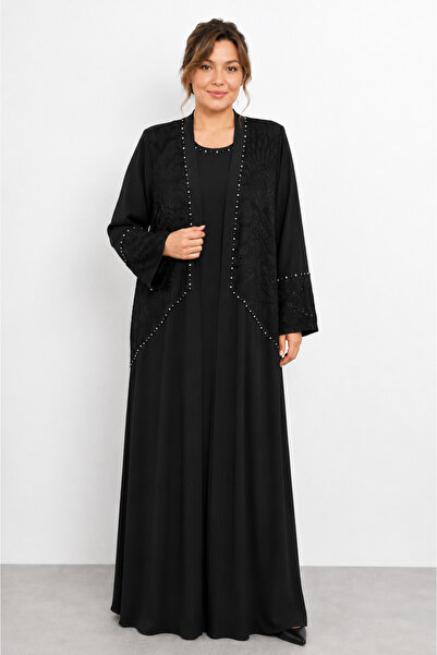 bihan store Women's Abaya and Combed Cotton Dress with Crystal Detail Inside,...