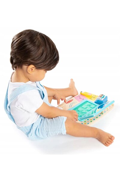 Melissa & Doug Computer educativ din lemn pentru jocuri, tablă de activități ...