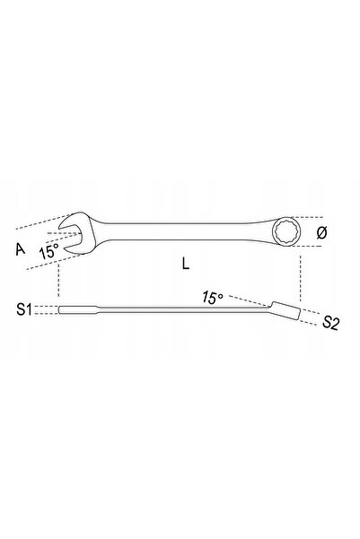 NO BRAND Cheie fixă Beta, tip lustruit, lungă, 12 x 197mm, 42LMP/12