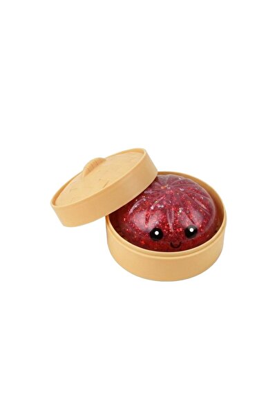 OEM Jucarie squishy pentru stres, design chifla, rosu transparent, material m...