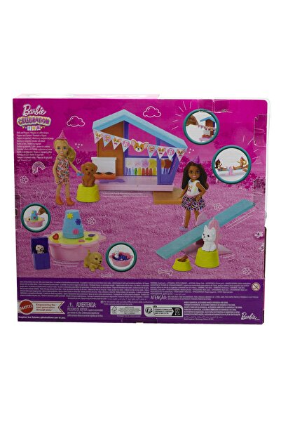 Barbie Set de petrecere pentru câini LALKA CHELSEA cu 2 păpuși + 4 câini + ac...