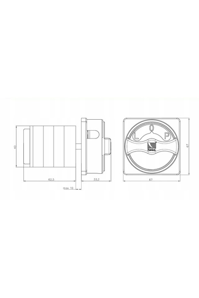 PAWBOL Comutator CAM cu placă B.1020-25 L-0-P 25A
