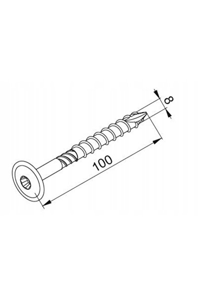 NO BRAND 100 BUCĂȚI ȘURUB DE LEMN 8X100MM BAKS DDW8x100 890810 ZINC