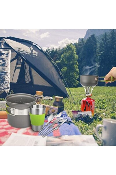 NO BRAND Set de vase de gătit pentru exterior, ustensile de camping, fierbăto...