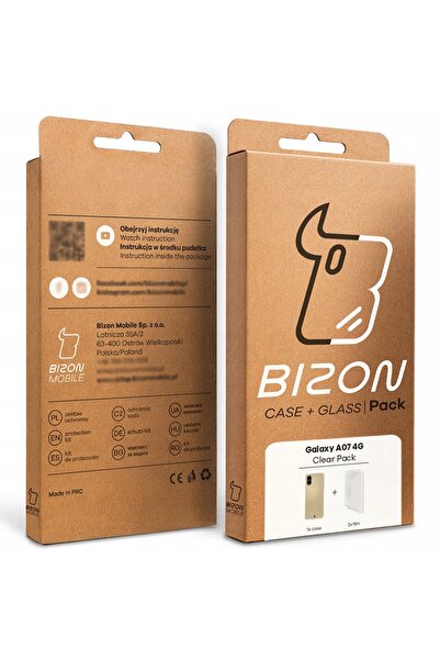 NO BRAND Husă incoloră + 2x folie de protecție Bison pentru Galaxy A07 4G set