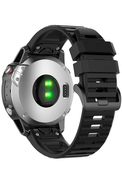 NO BRAND Curea de silicon Pasek FIXED pentru Garmin Fenix QuickFit, negru (26mm)