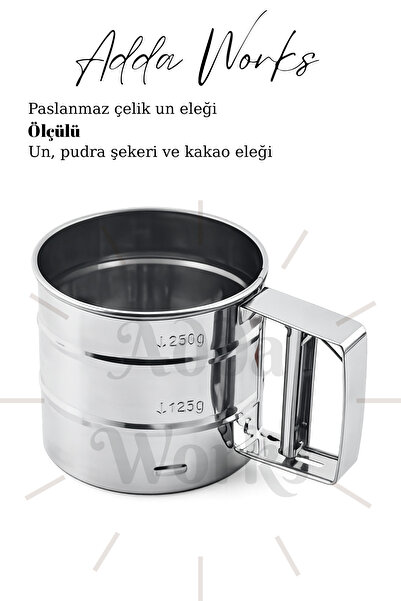 Paslanmaz Çelik Tetikli Un Eleği Metal Manuel Un Eleme Aparatı Pudra Şekeri, Kakao ve Pasta Eleği Pasta Malzemeleri