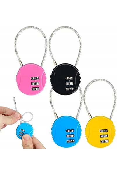 NO BRAND 4X Lacăt cu cod pentru valiză, rucsac, lacăt cu combinație, lacăt cu...