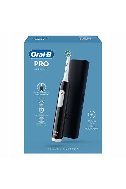Braun Periuță de dinți electrică Oral-B Pro 1 + CAZĂTĂ, 3 moduri, albire, negru