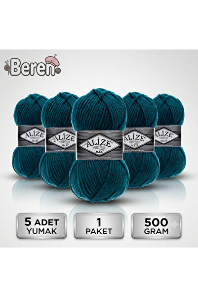 Alize Süperlana Maxi - 212 Petrol - 5-Pack - 100Gr/100M - Hand Knitting Yarn ...