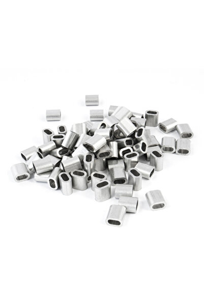 NO BRAND Manșon de aluminiu Conector Clemă de cablu 6mm 20 bucăți