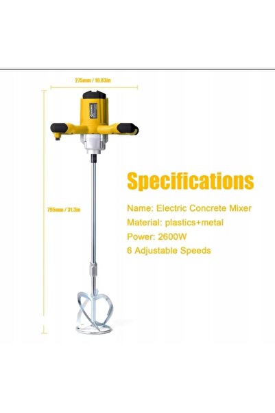 NO BRAND MALAXOR PENTRU ADEZIV CIMENT BETON + 2X REGULARE MALAXOR OBR 3200W