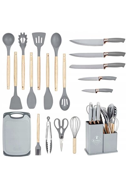 Elitehoff KIT 19 ELEMENTE CUȚITE ȘI USTENILE DE BUCĂTĂRIE ÎN SUPORT E-6070