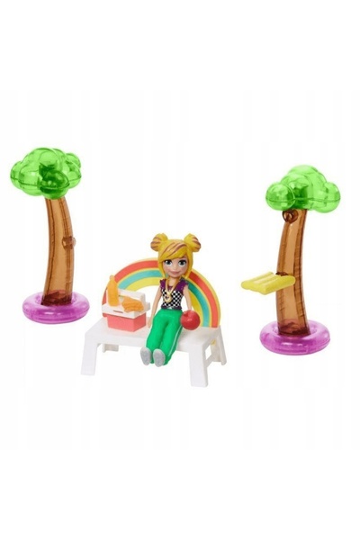 Polly Pocket LALKA SPORTS SET piscină + teren