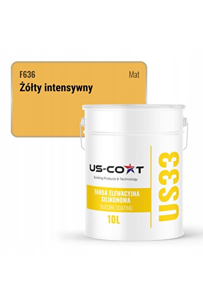 NO BRAND Vopsea pentru fațade, siliconică, galben intens F636 UV, 10L, Produc...