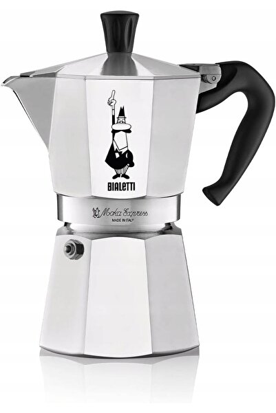 Bialetti Cafetieră Moka Express 6 TZ Argintiu-Negru