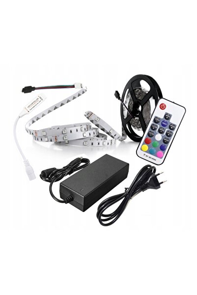NO BRAND Kit bandă LED 150RGB 5050 5m telecomandă RF17 + sursă de alimentare