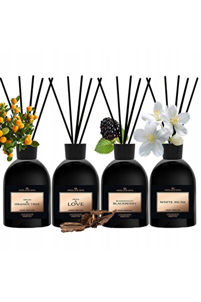 NO BRAND Set cadou cu 4 bețișoare parfumate pentru casă, 250ml fiecare, Lumin...