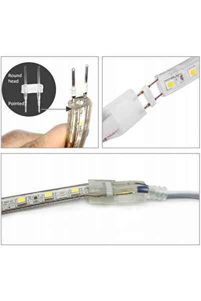 NO BRAND 2835 Set bandă LED impermeabilă 100 LED-uri/m 8m lumină caldă 230V IP67