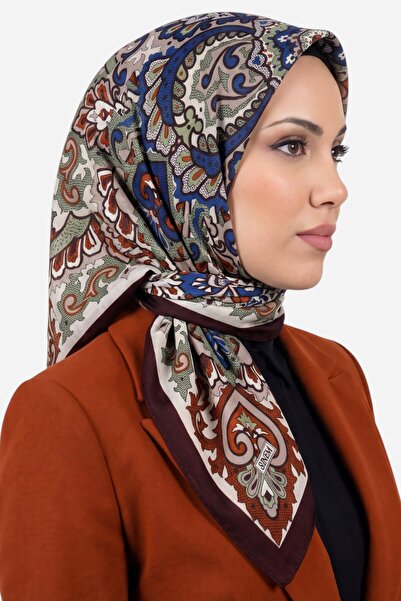 hadiora Women's Brown Authentic Shawl Patterned Stitched Writing Cotton Chees...